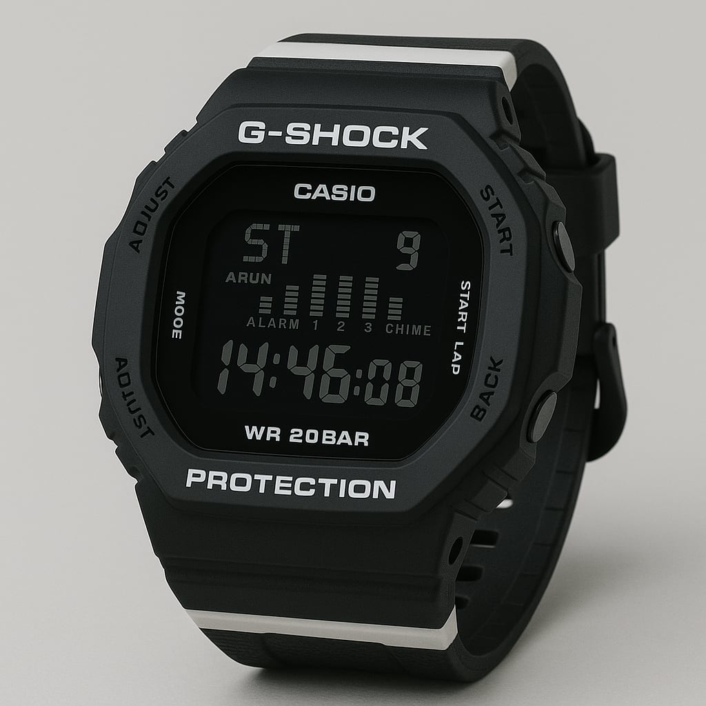 RELOJ G SHOCK DEPORTIVO NEGRO - BLANCO