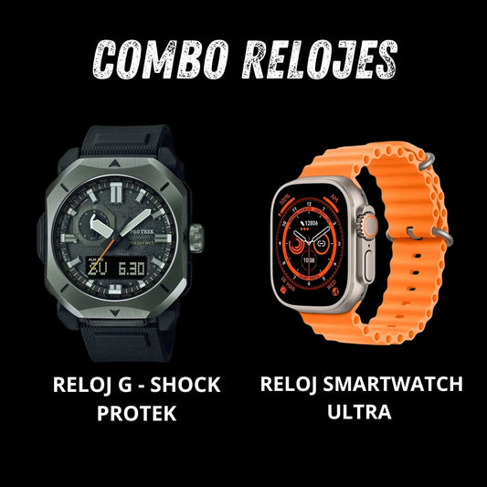 COMBO RELOJ G SHOCK PROTEK Y SMARTWATCH ULTRA