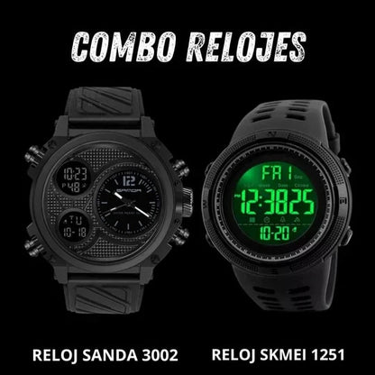 COMBO SANDA 3002 Y SKMEI 1251 - P